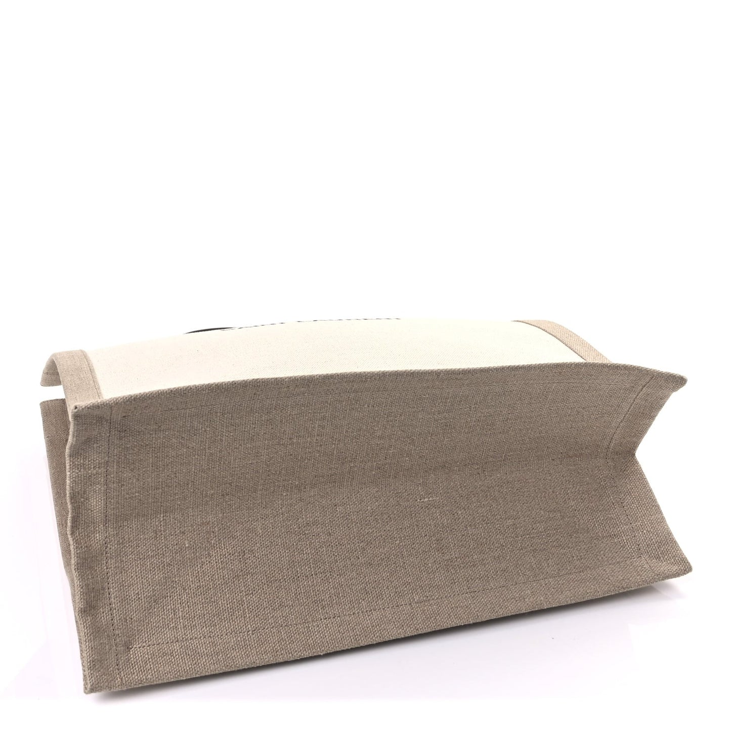 Linen Calfskin Rive Gauche North South Tote Optic White