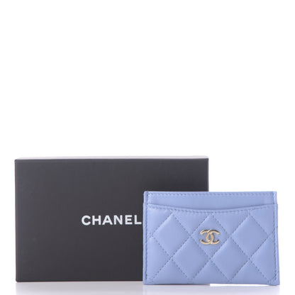 Chanel Lambskin Quilted Card Holder Light Blue 11 of 11