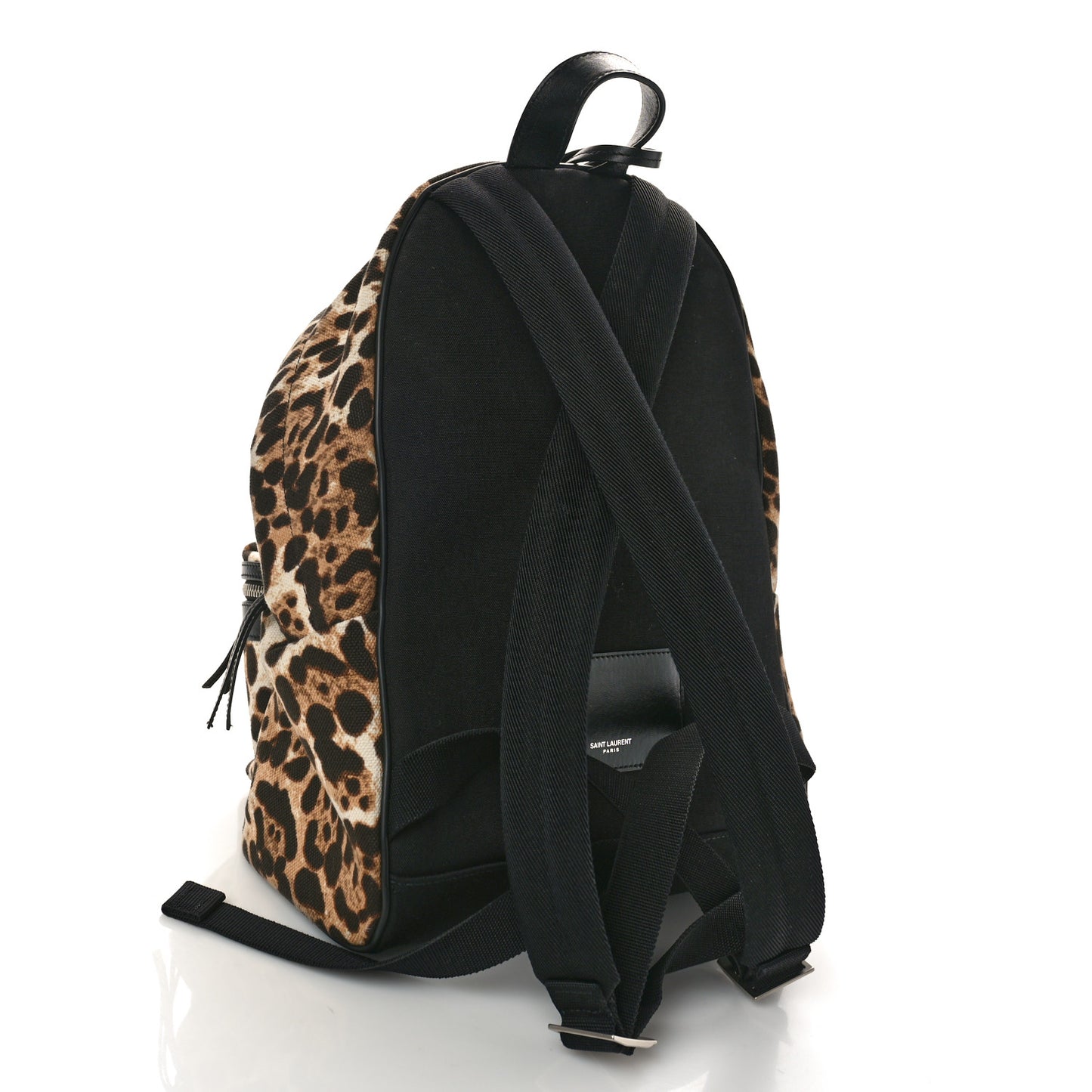 Canvas Leopard Print City Backpack Light Natural