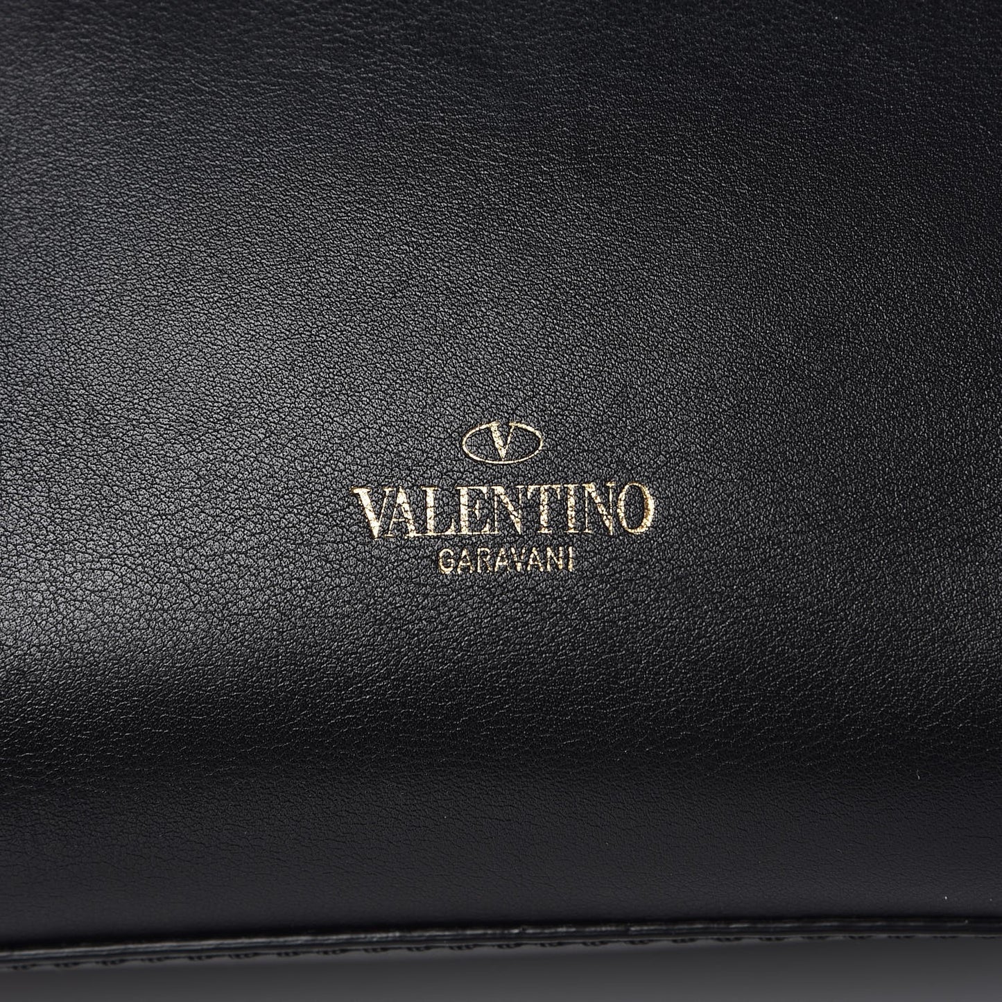 Vitello Small Rockstud Double Handle Tote Black