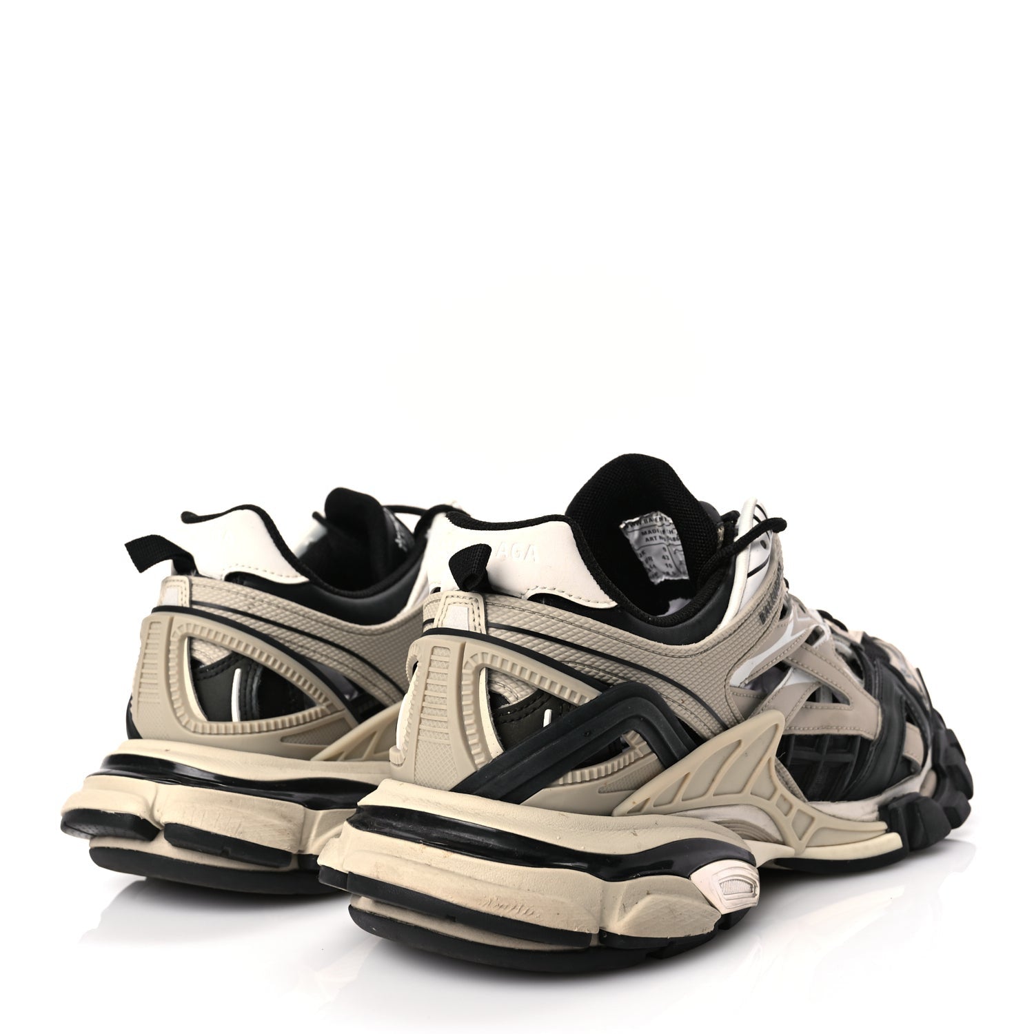 Balenciaga Rubber Mesh Bi-Color Mens Track.2 Open Sneakers 43 Beige Black 4 of 8
