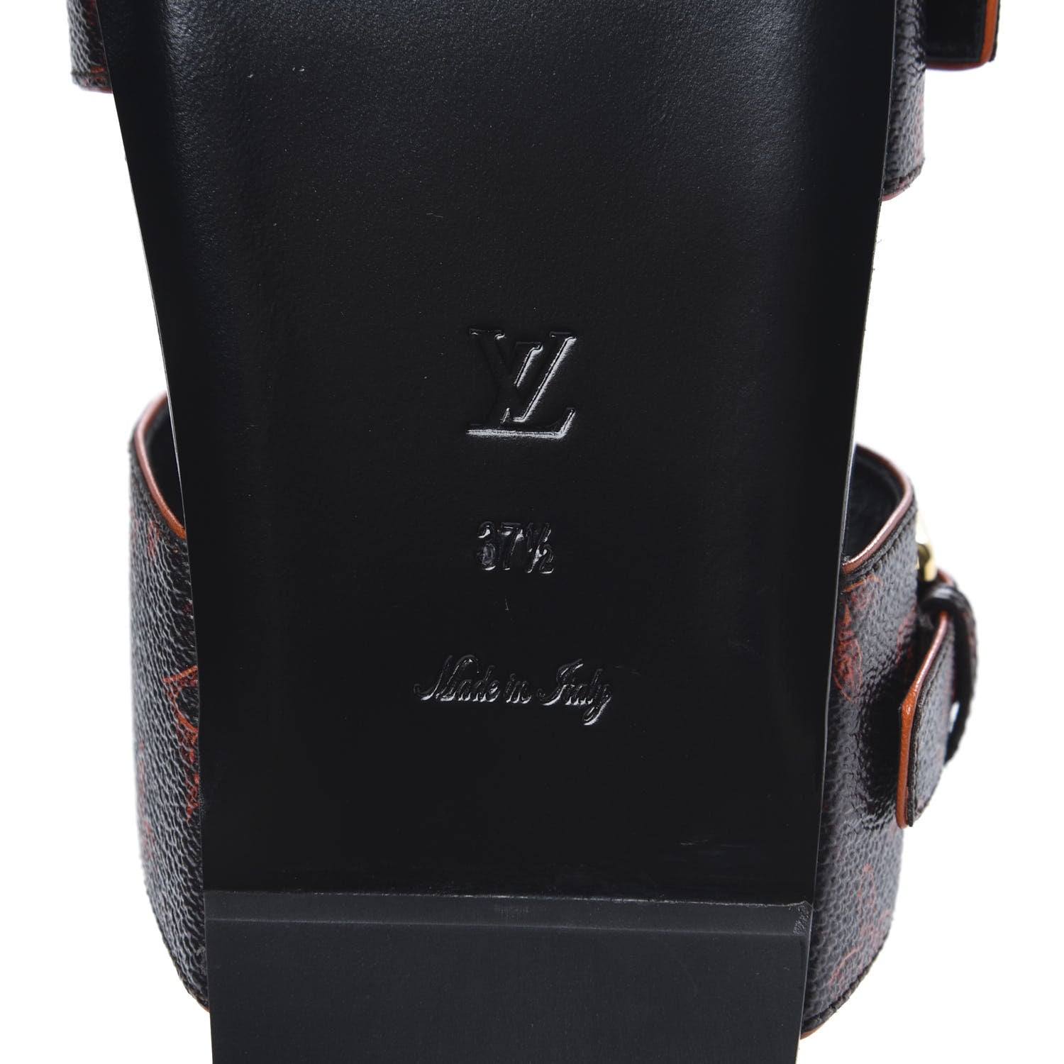 Louis Vuitton Catogram Bom Dia Flat Mule 37.5 Black Marron 7 of 8