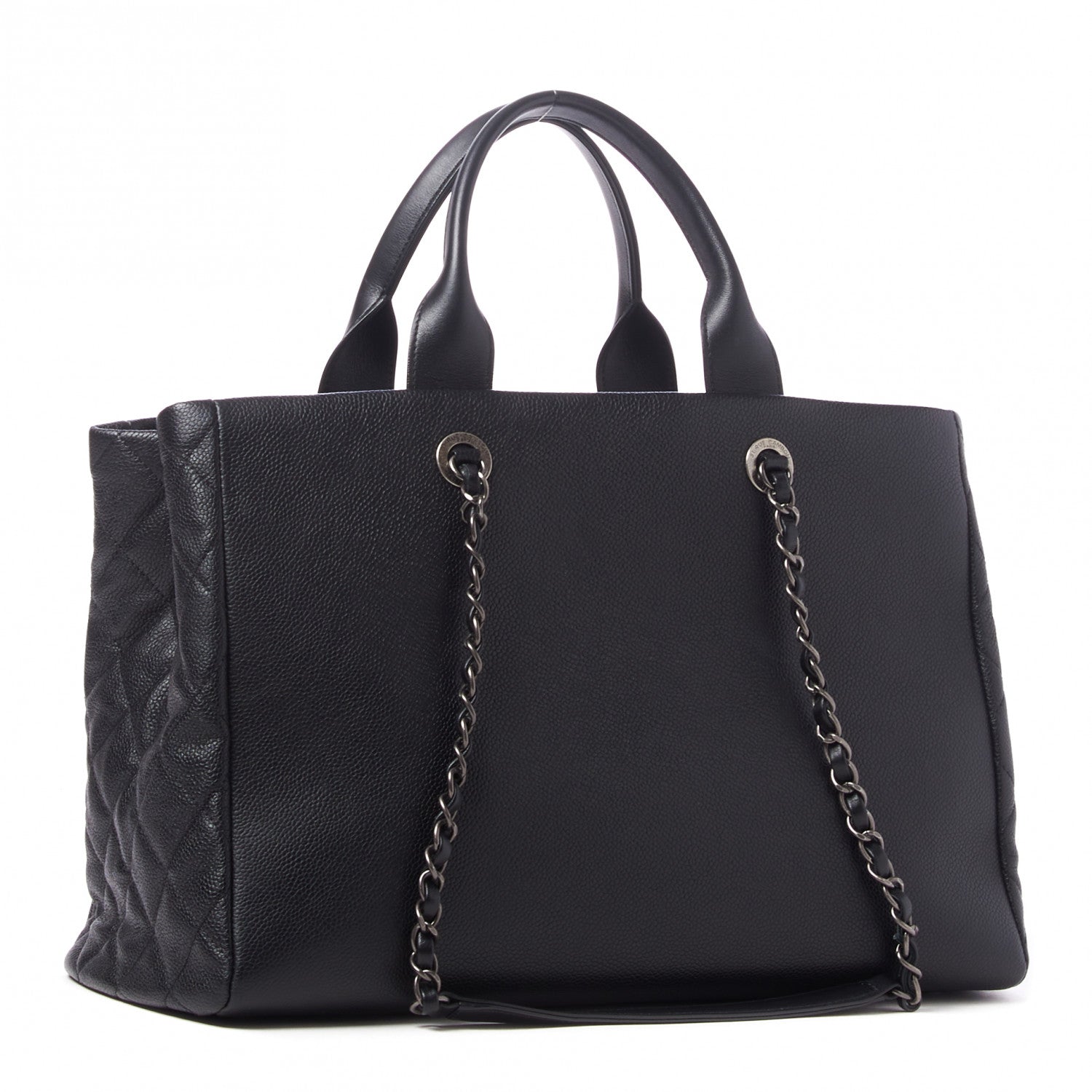 Chanel Caviar Lambskin Quilted Large Coco Break Shopping Bag Black 4 of 11