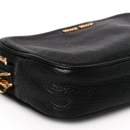 Miu Miu Goatskin Madras Double Zip Pochette Clutch Black 8 of 8