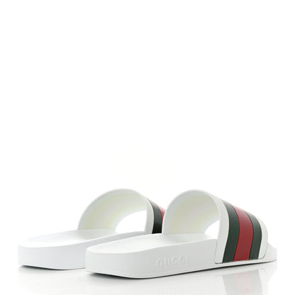 Gucci Rubber Web Mens Pool Slide Sandals 8 Great White 4 of 8