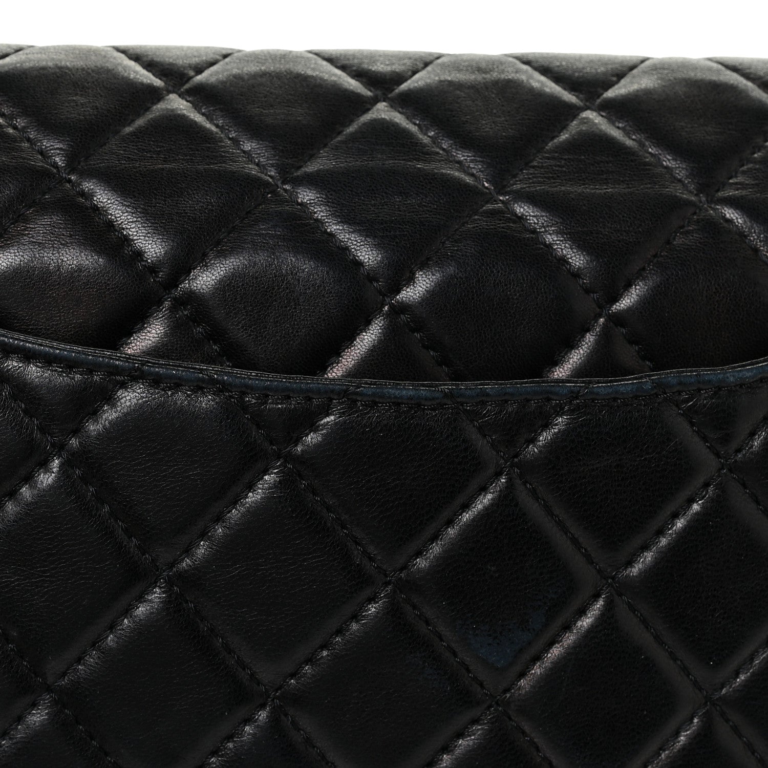 Chanel Washed Lambskin Quilted Maxi Single Flap Black 22 of 24