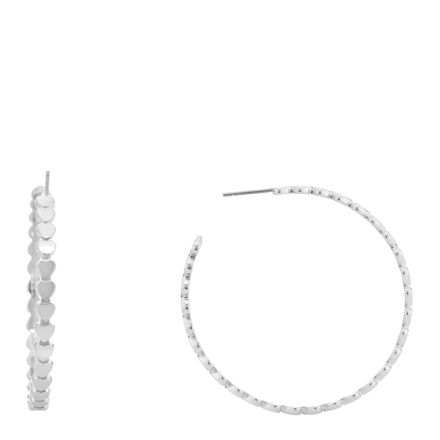 Sterling Silver Heart Hoop Earrings