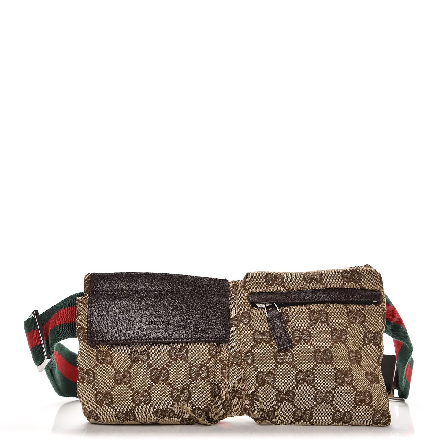 Monogram Web Belt Bag Dark Brown