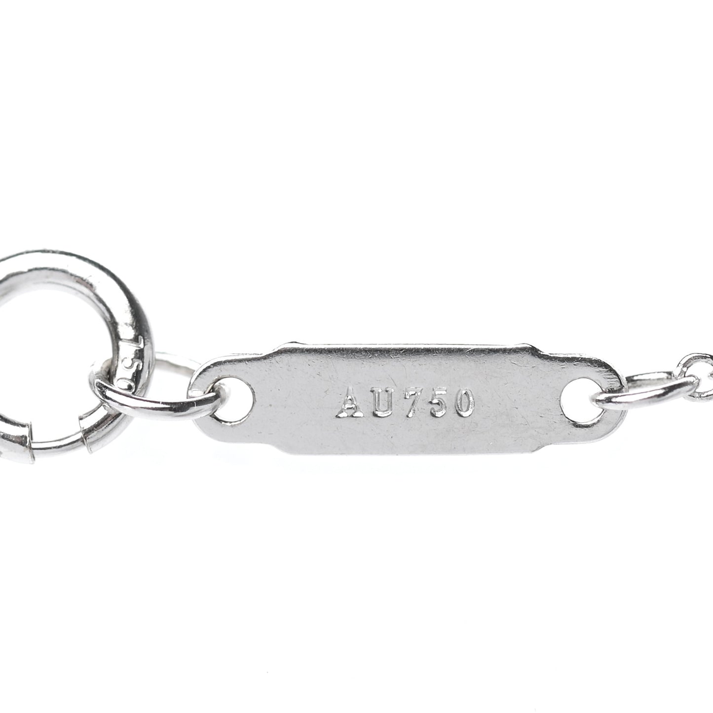 18K White Gold Diamond Small T Smile Pendant Necklace