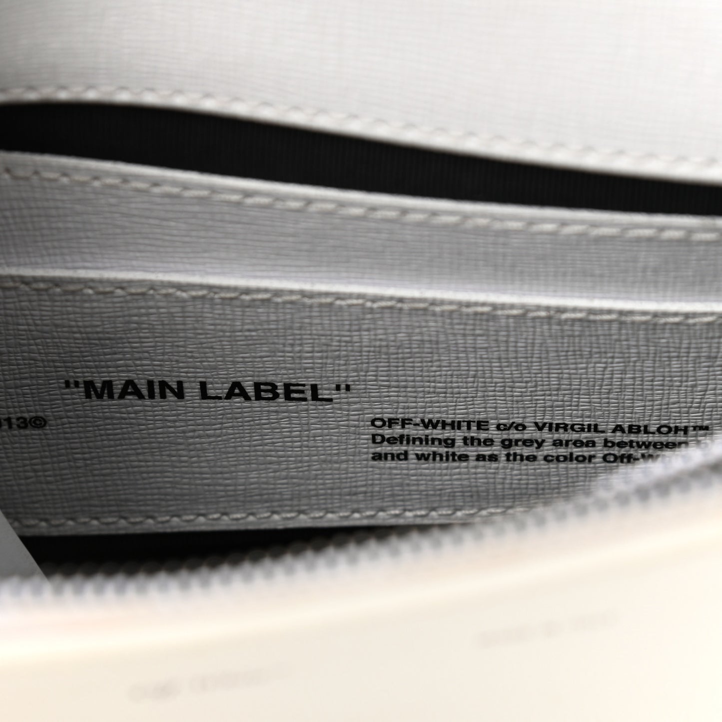 Saffiano Striped Diag Binder Flap Bag White Black