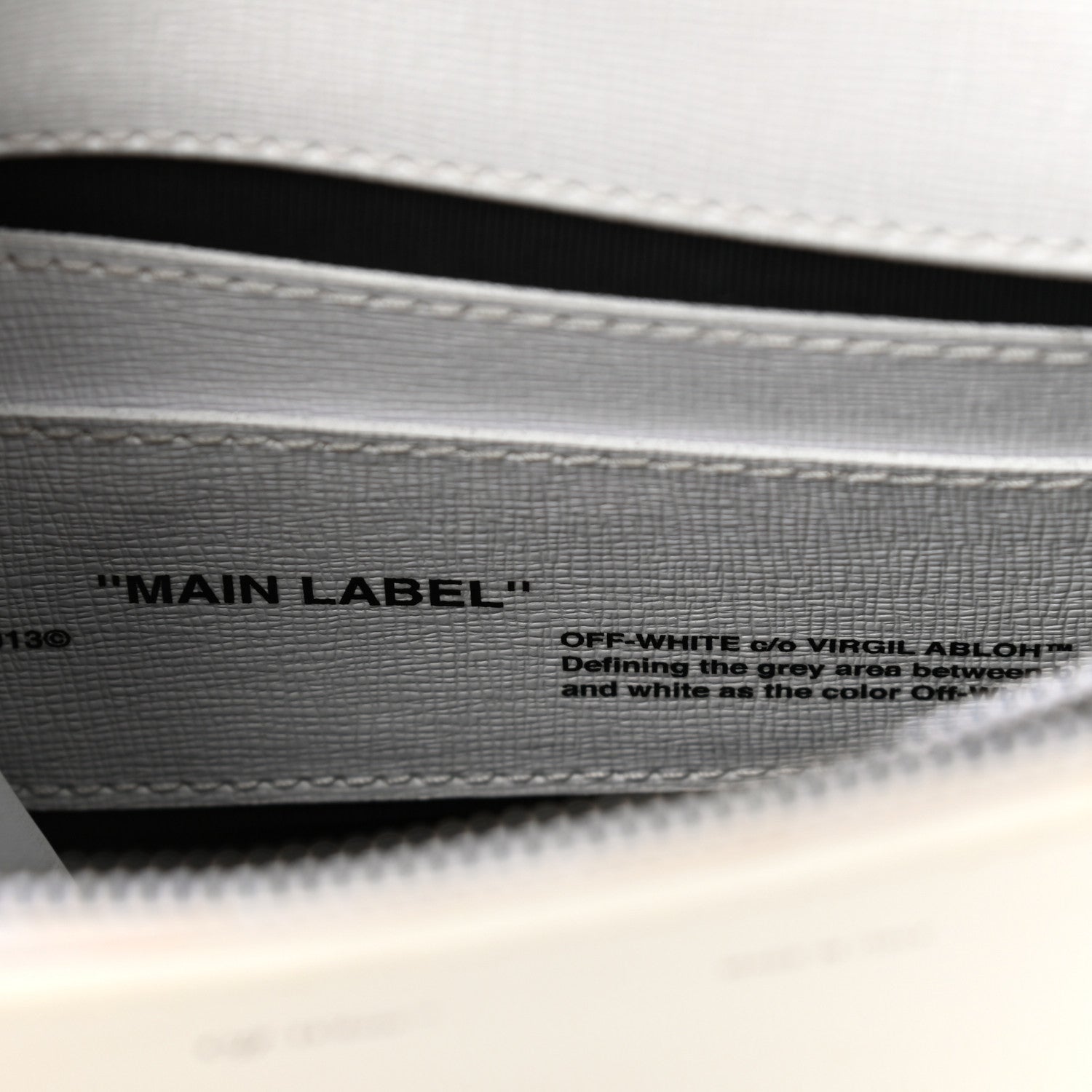 Off-White Saffiano Striped Diag Binder Flap Bag White Black 8 of 14
