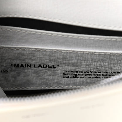 Off-White Saffiano Striped Diag Binder Flap Bag White Black 8 of 14