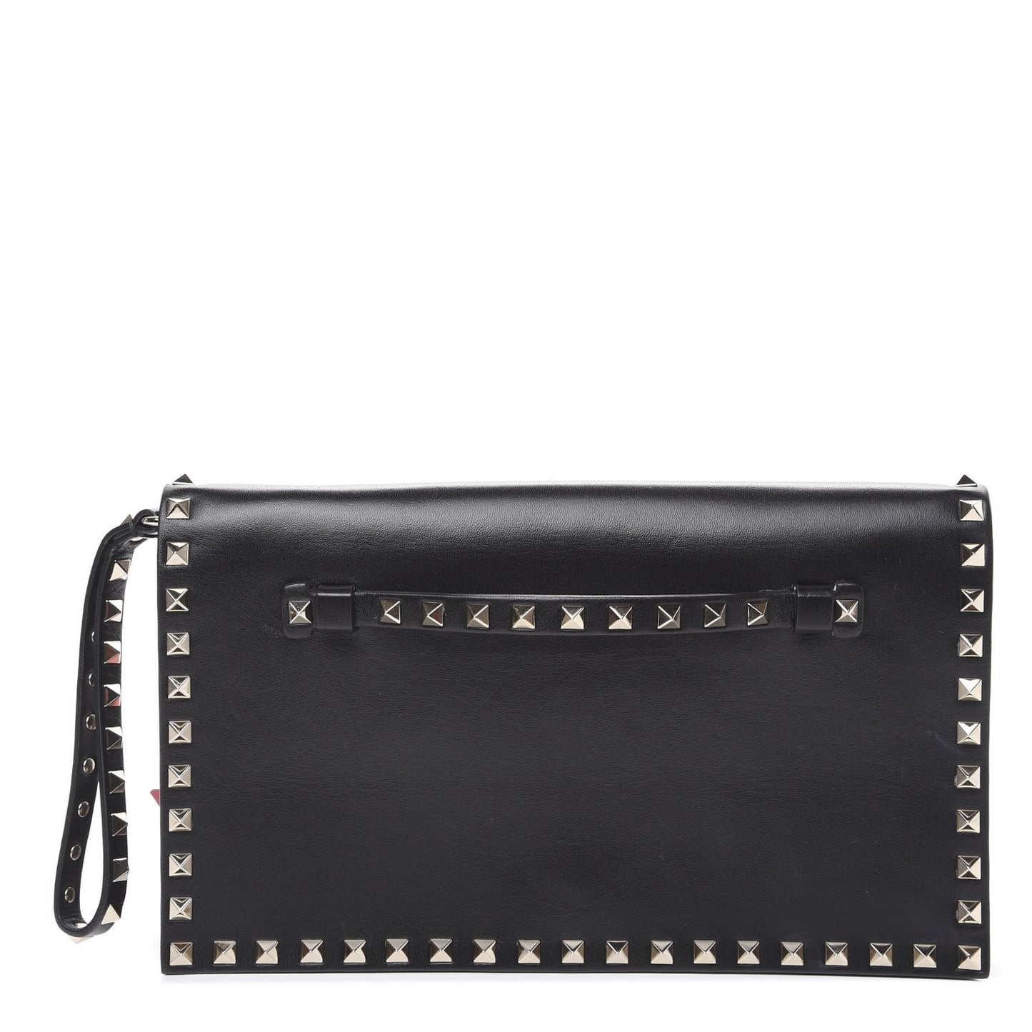 Nappa Rockstud Wristlet Clutch Black