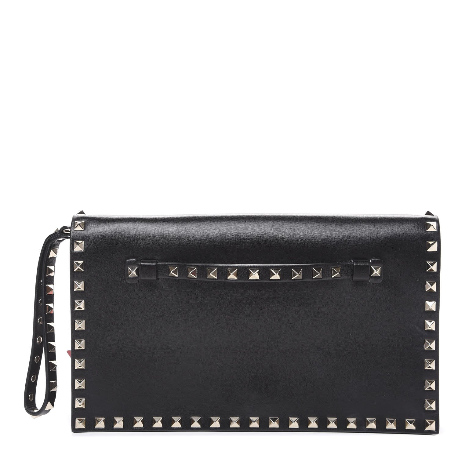 Valentino Garavani Nappa Rockstud Wristlet Clutch Black 1 of 9