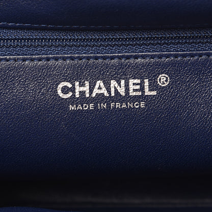 Chanel Velvet Quilted Kiss Lock Evening Bag Blue 6 of 12