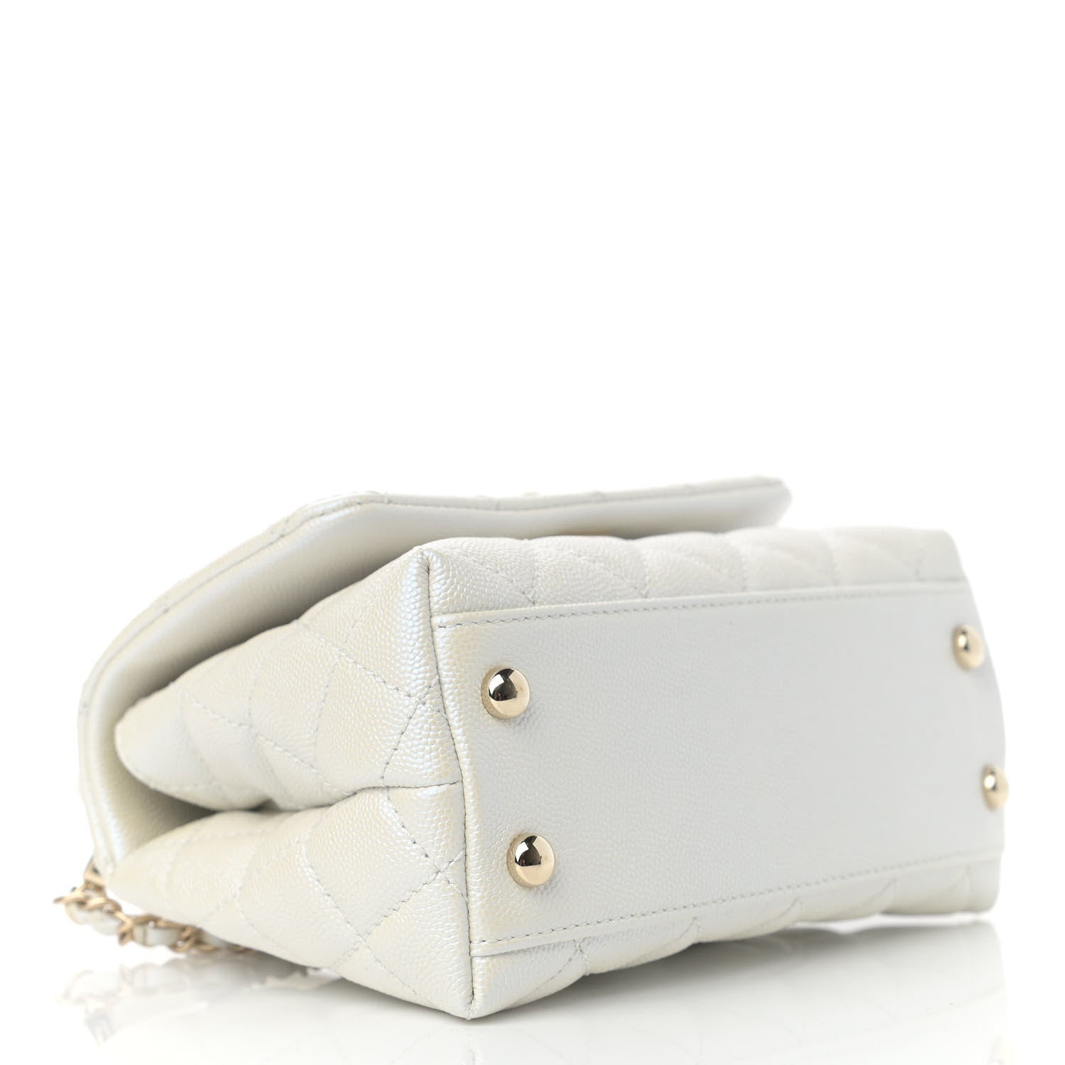 Chanel Iridescent Caviar Quilted Extra Mini Coco Handle Flap White 5 of 11