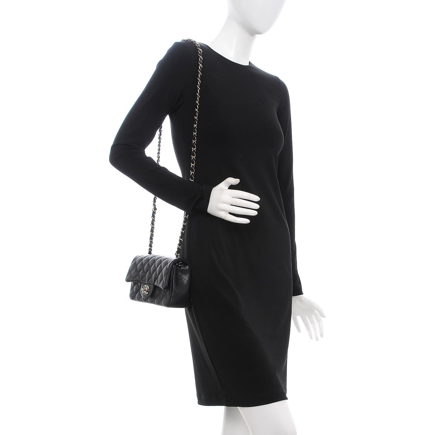 Caviar Quilted Mini Rectangular Flap Black