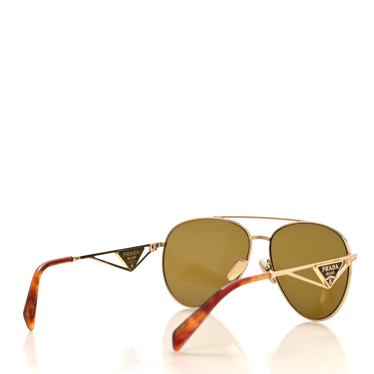 Prada Aviator Sunglasses SPR 73Z Gold Tortoise 4 of 7