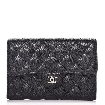 Chanel Caviar Quilted Medium Flap Wallet Black 1 of 9