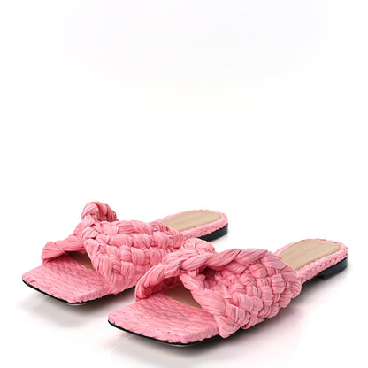 Bottega Veneta Raffia Twisted Intrecciato Stretch Flat Sandals Blossom 4 of 9