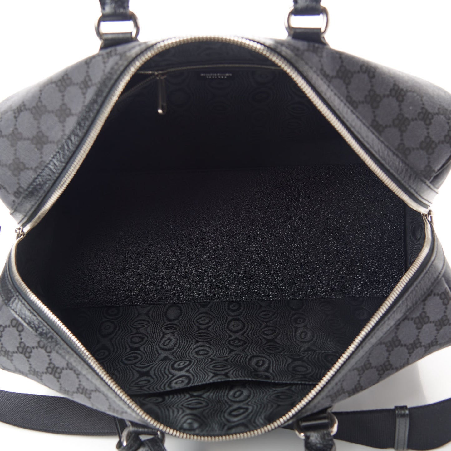 X BALENCIAGA BB Monogram Web Graffiti Medium Ophidia Carry-On Duffle Bag Black