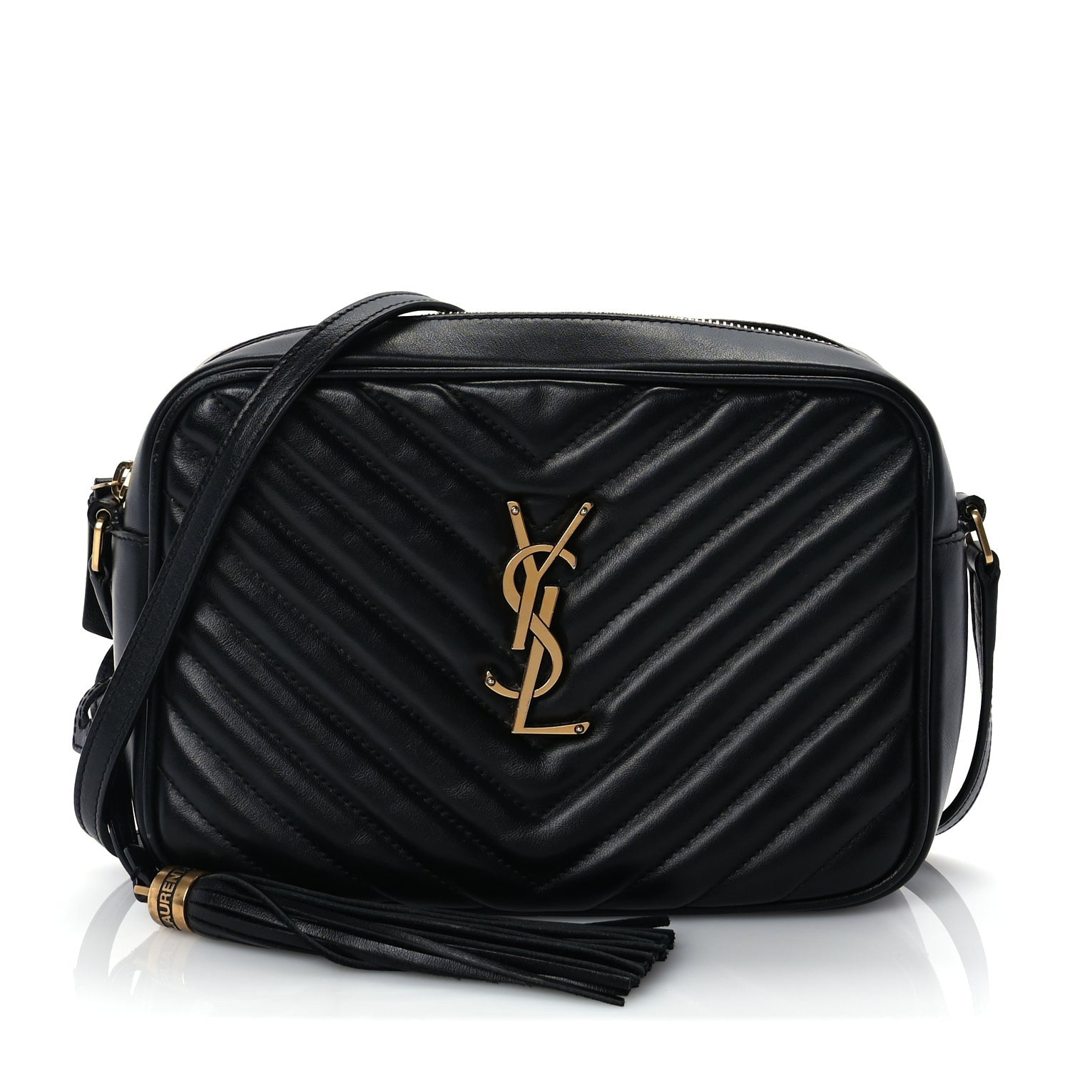 Saint Laurent Calfskin Matelasse Monogram Lou Camera Bag  Black 1 of 8