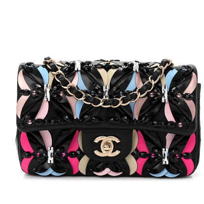 Chanel Lambskin Crystal Mini Rectangular Flap Black Multicolor 8 of 11