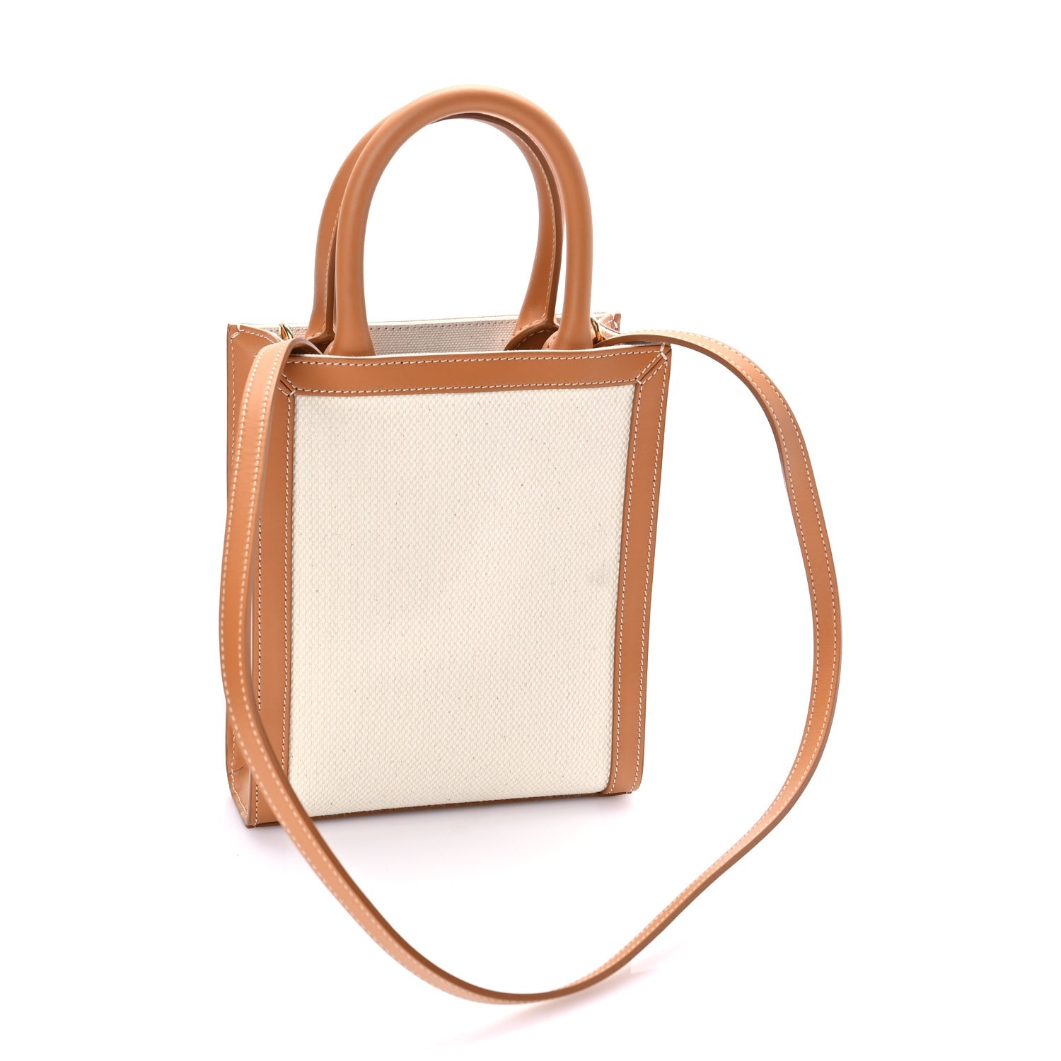 Celine Canvas Calfskin Mini Vertical Cabas Natural Tan 12 of 16
