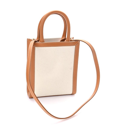Celine Canvas Calfskin Mini Vertical Cabas Natural Tan 12 of 16
