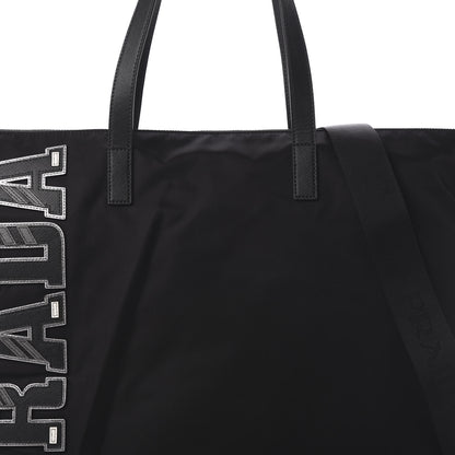 Prada Tessuto Nylon Character Shopping Tote Black 8 of 11
