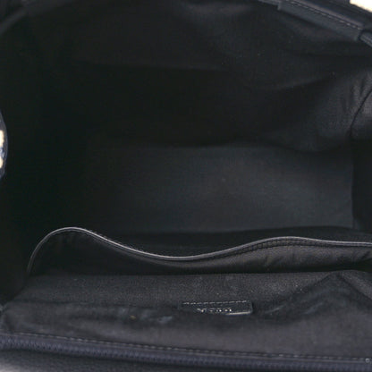 Christian Dior Oblique Jacquard Grained Calfskin Drawstring Saddle Backpack Beige Black 4 of 16