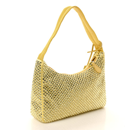 Prada Satin Crystal Mini Re-Edition 2000 Bag Ananas 3 of 9