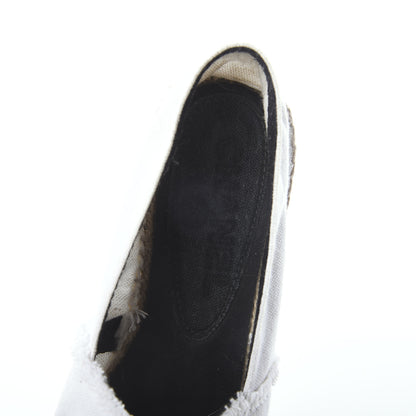 Chanel Linen CC Espadrilles 39 White Black 5 of 7