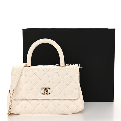 Chanel Caviar Quilted Mini Coco Handle Flap White 12 of 12