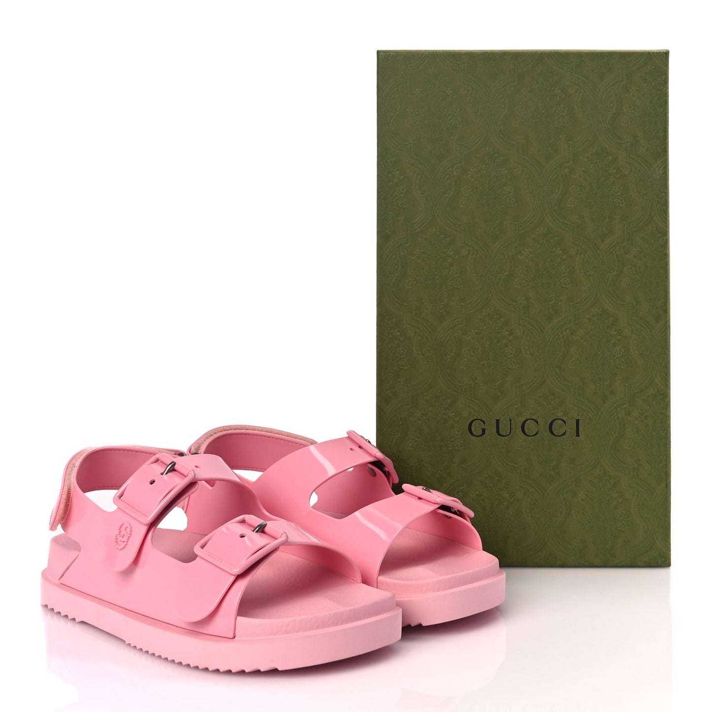 GUCCI Rubber Mini Double G Womens Isla Dad Sandals 40 Wild Rose