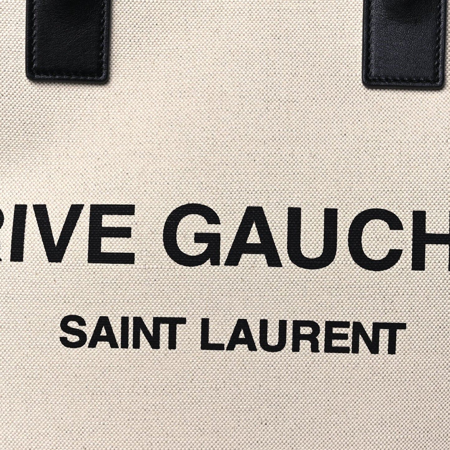 Linen Calfskin Rive Gauche North South Tote Optic White