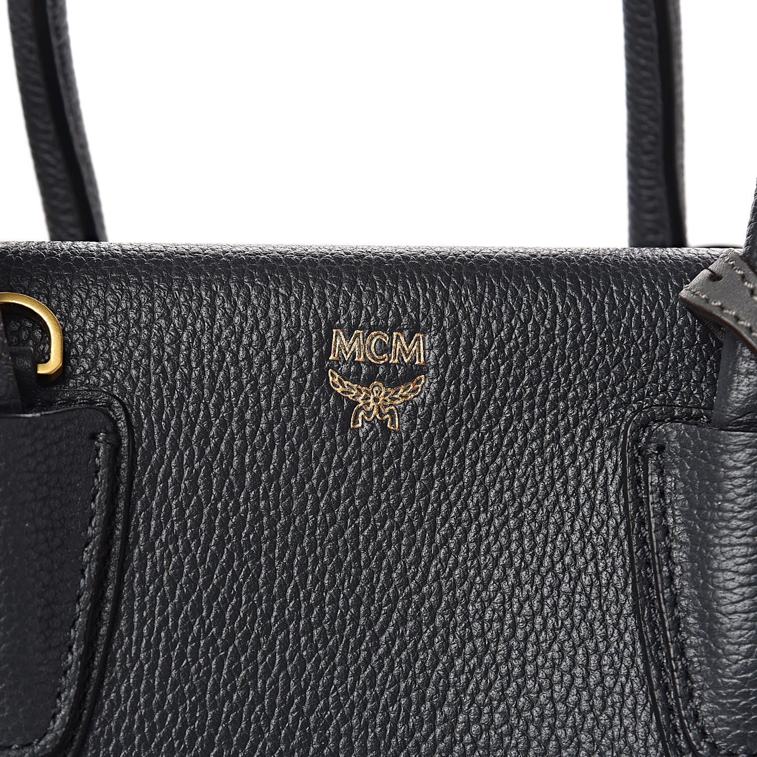 MCM Grained Calfskin Medium Milla Tote Phantom Grey 17 of 17