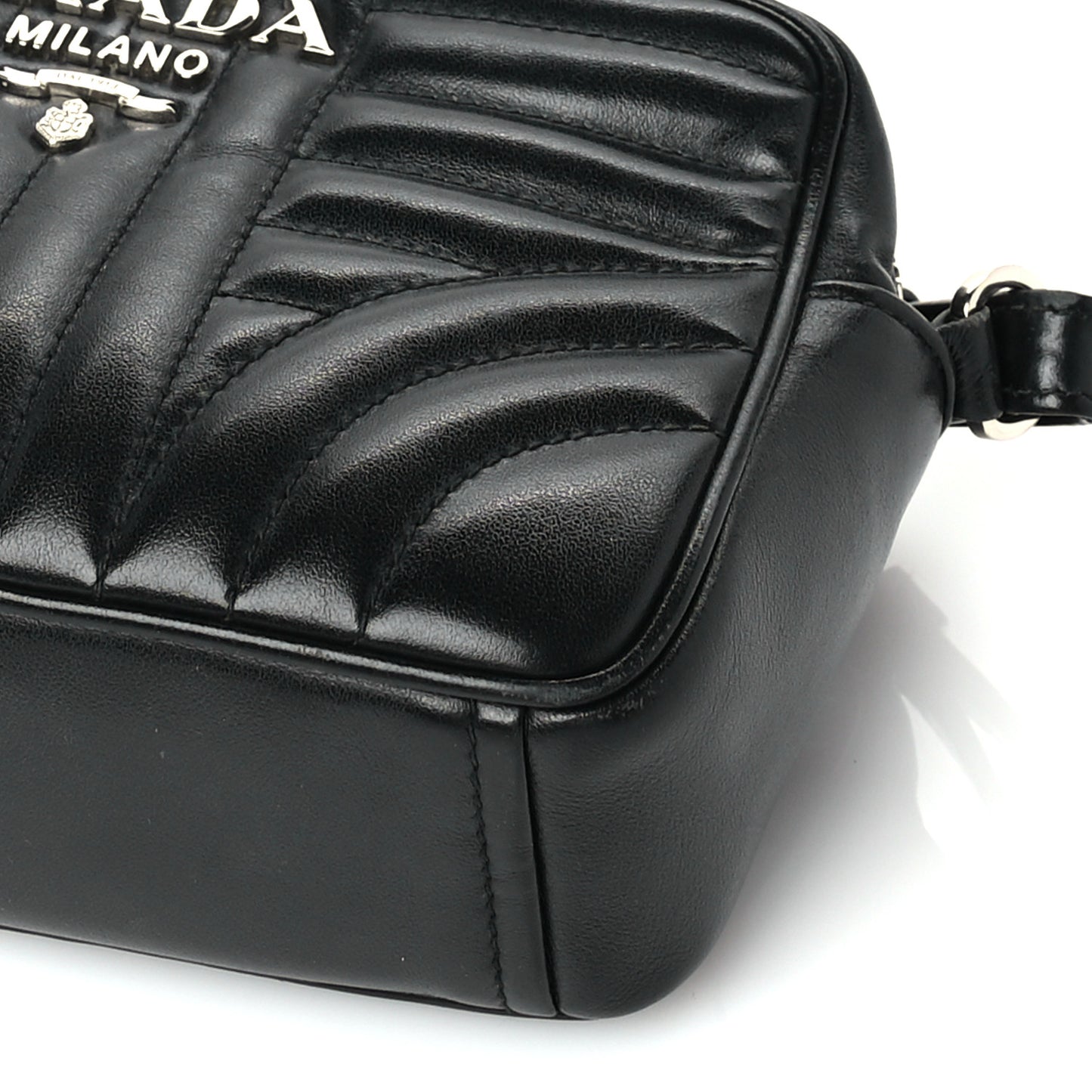 Soft Calfskin Diagramme Camera Bag Black