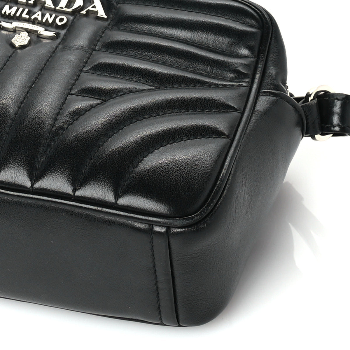 Prada Soft Calfskin Diagramme Camera Bag Black 8 of 8