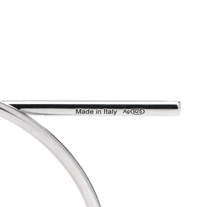 Hermes Sterling Silver MM Loop Earrings 4 of 7