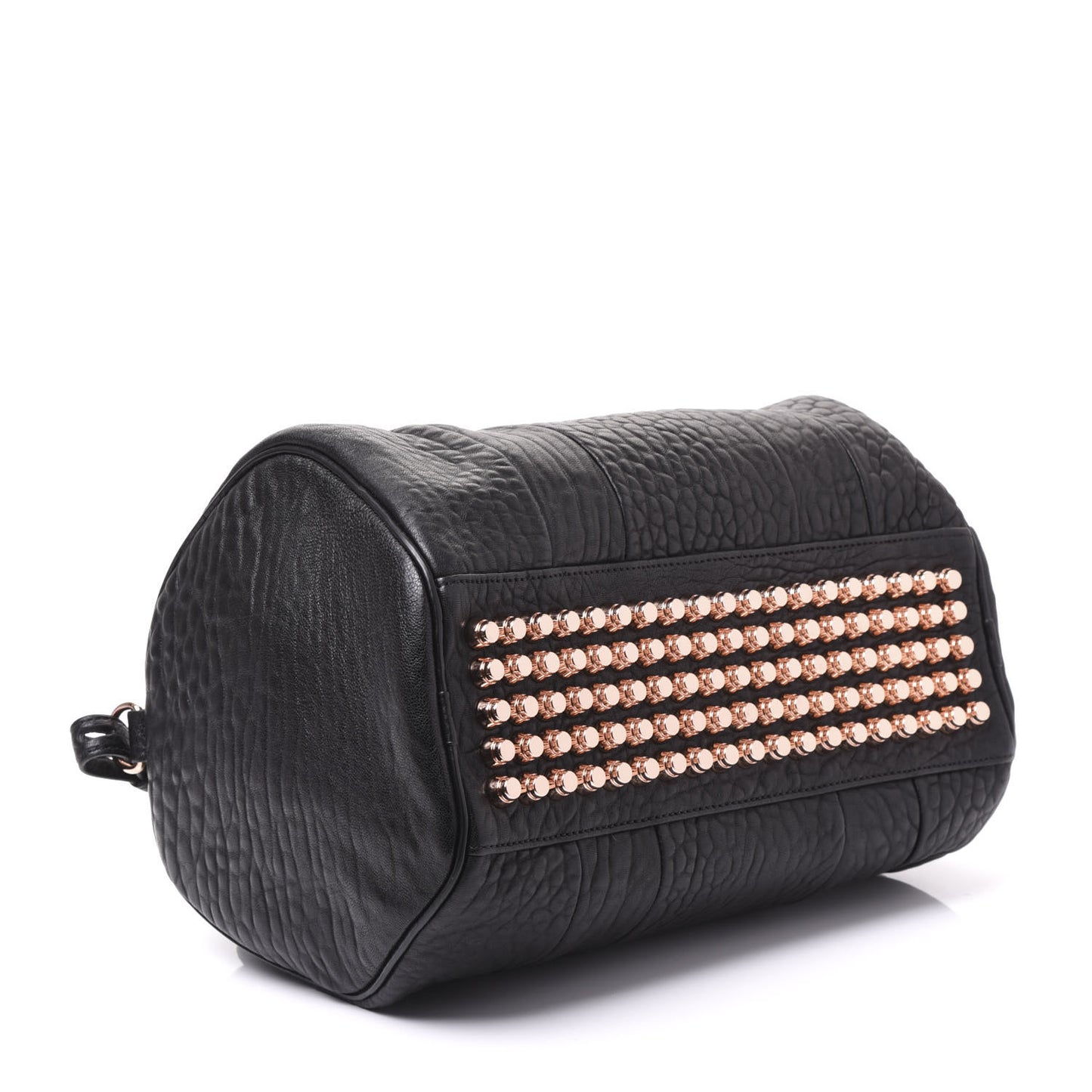 Pebbled Lambskin Rocco Black Rose Gold Hardware
