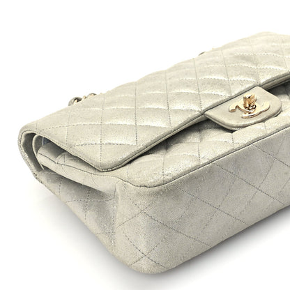 Chanel Iridescent Calfskin Quilted Medium Double Flap  Silver 7 of 9
