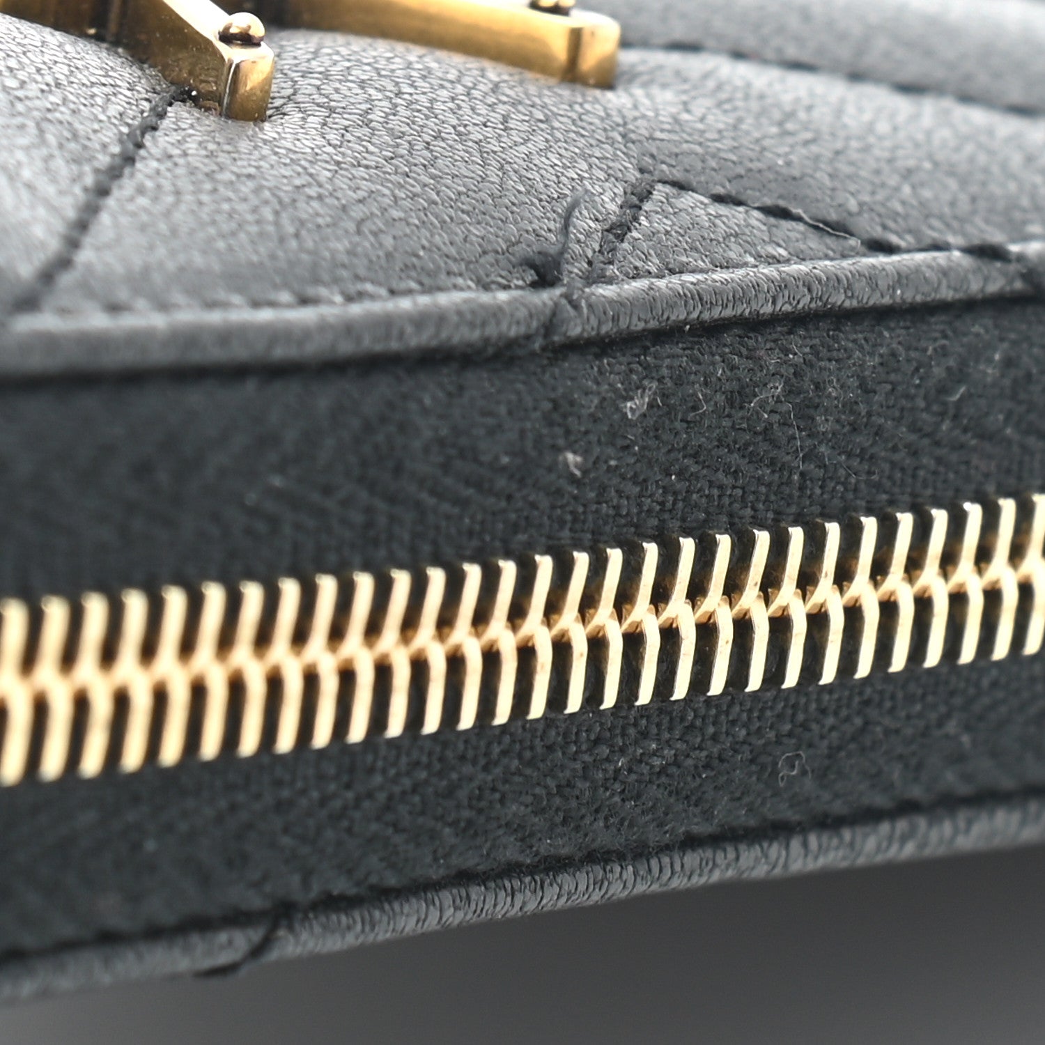 Saint Laurent Goatskin Matelasse Chevron Monogram Zip Around Wallet Black 9 of 9