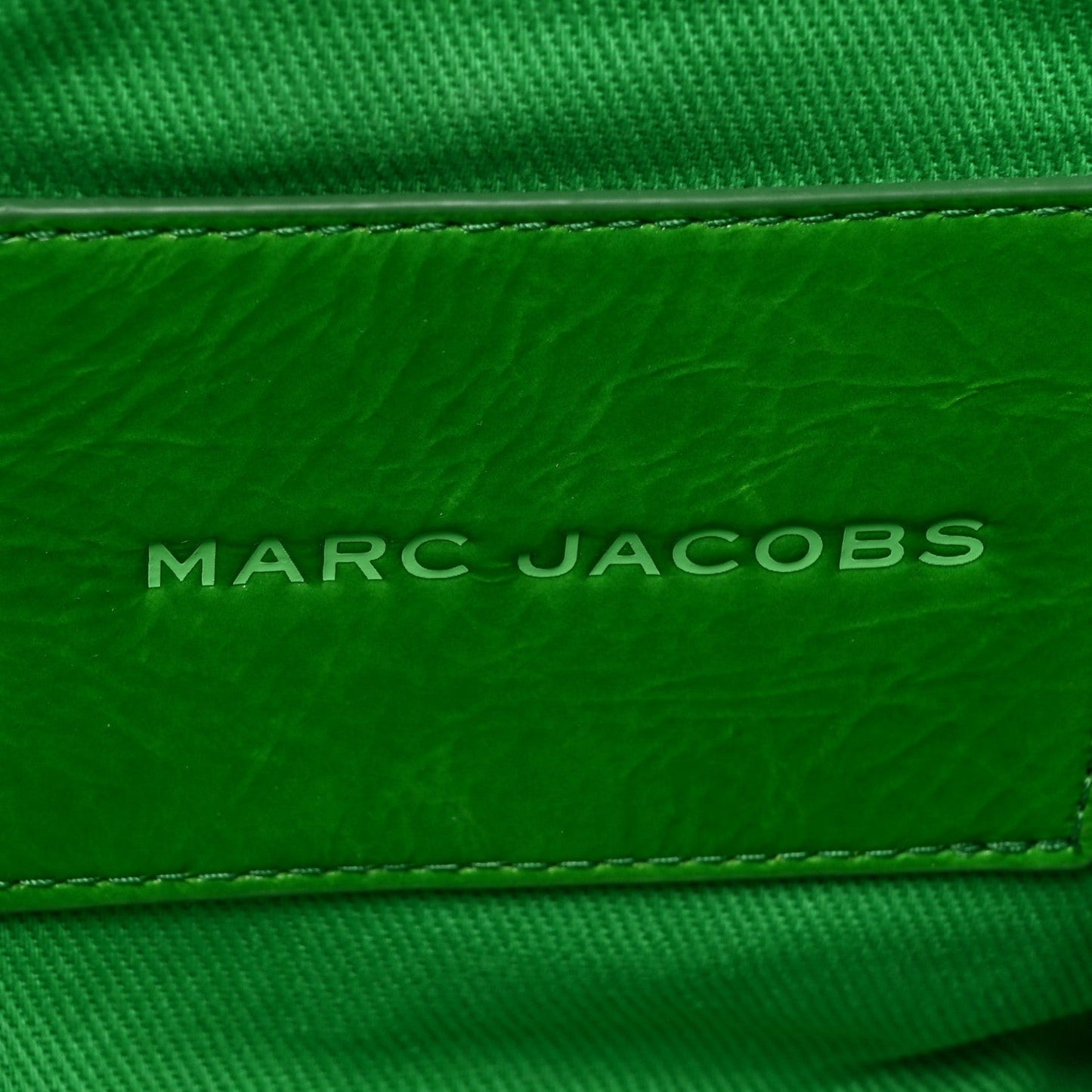 Shiny Crinkled Calfskin Medium The Tote Bag Green Glow