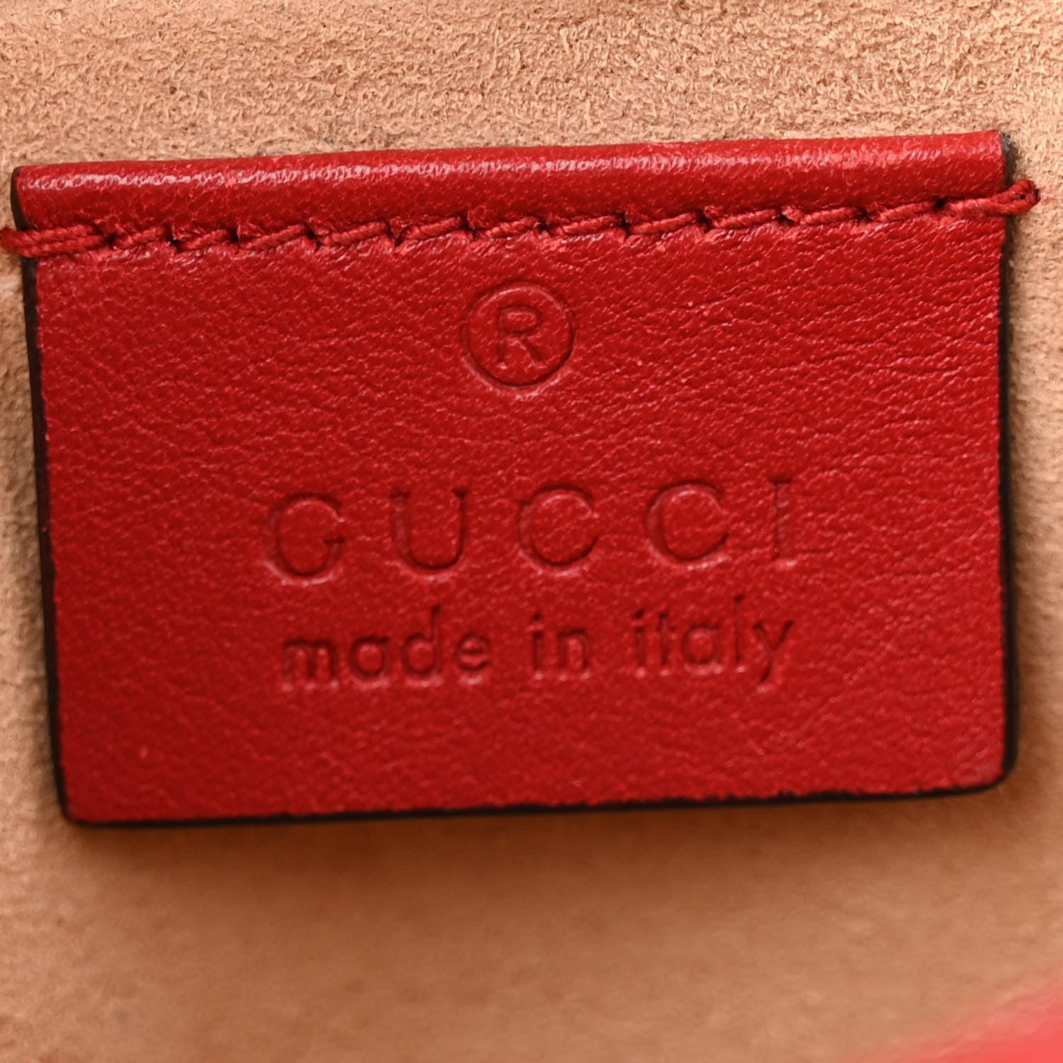 Gucci Calfskin Matelasse Super Mini GG Marmont Shoulder Bag Hibiscus Red 6 of 7