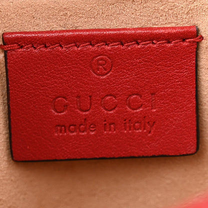 Gucci Calfskin Matelasse Super Mini GG Marmont Shoulder Bag Hibiscus Red 6 of 7