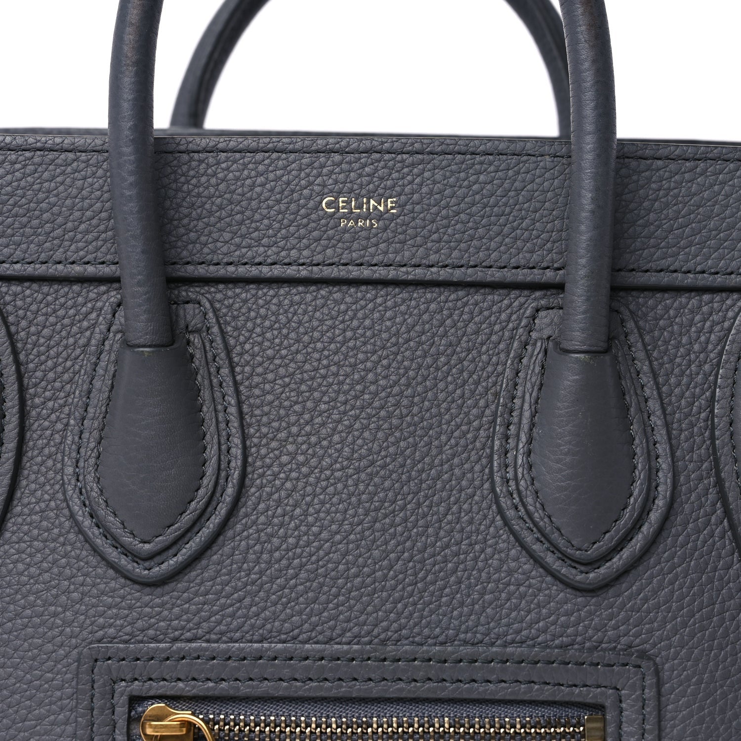 Celine Baby Drummed Calfskin Nano Luggage  Kohl 8 of 10