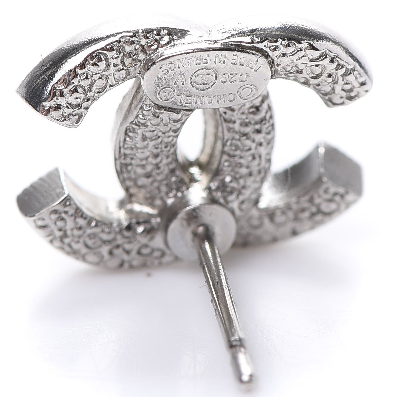 Chanel Crystal CC Earrings Silver 4 of 4