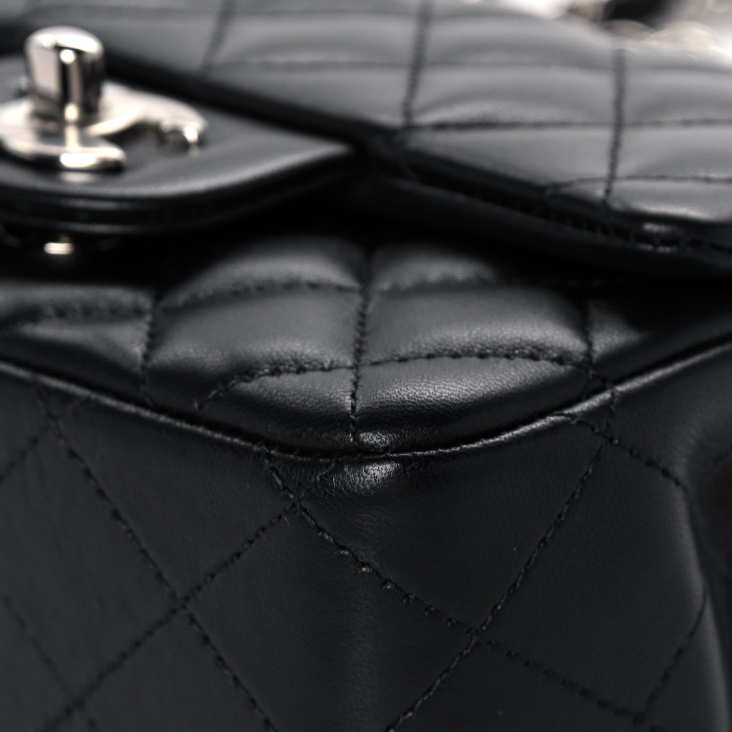 Chanel Lambskin Quilted Mini Square Flap Black 10 of 14