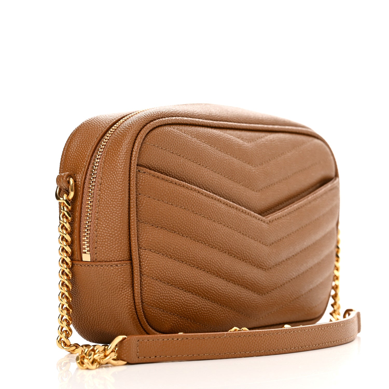 Saint Laurent Grain De Poudre Matelasse Monogram Mini Lou Camera Bag Dark Natural 3 of 10